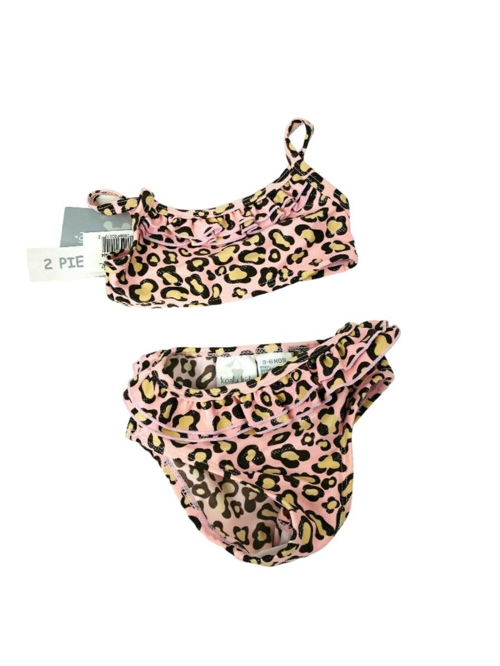 Koala Kids Bikini Baby Girl 3-6 mos Bathingsuit Pink Leopard Swimsuit NWT 2 Piec